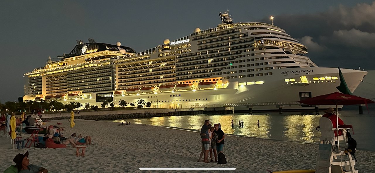 MSC Meraviglia at night